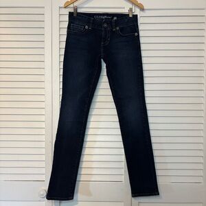 GUESS Women’s Daredevil Skinny Leg Jeans Size 27 Dark Wash Low Rise Y2K